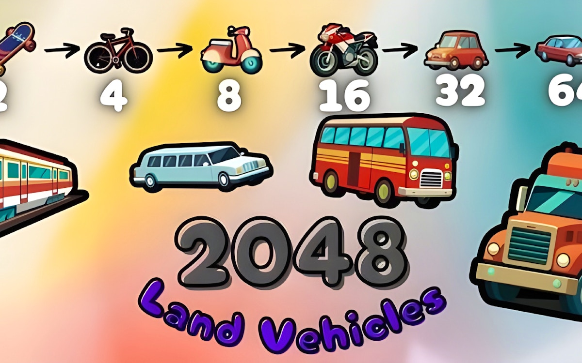 2048 Land Vehicles - Puzzle game